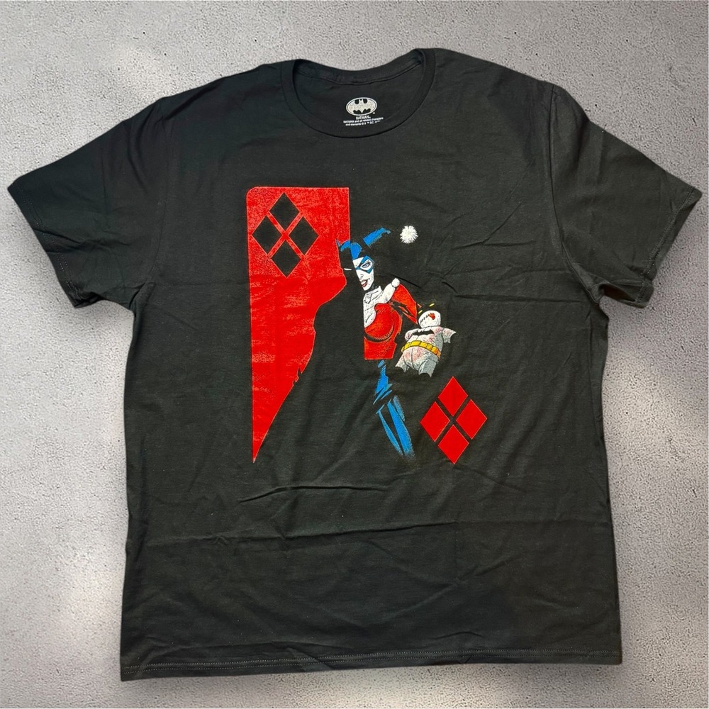 Batman DC Comics Harley‎ Quinn Graphic T-Shirt Mens XL Black Short Sleeve Cotton